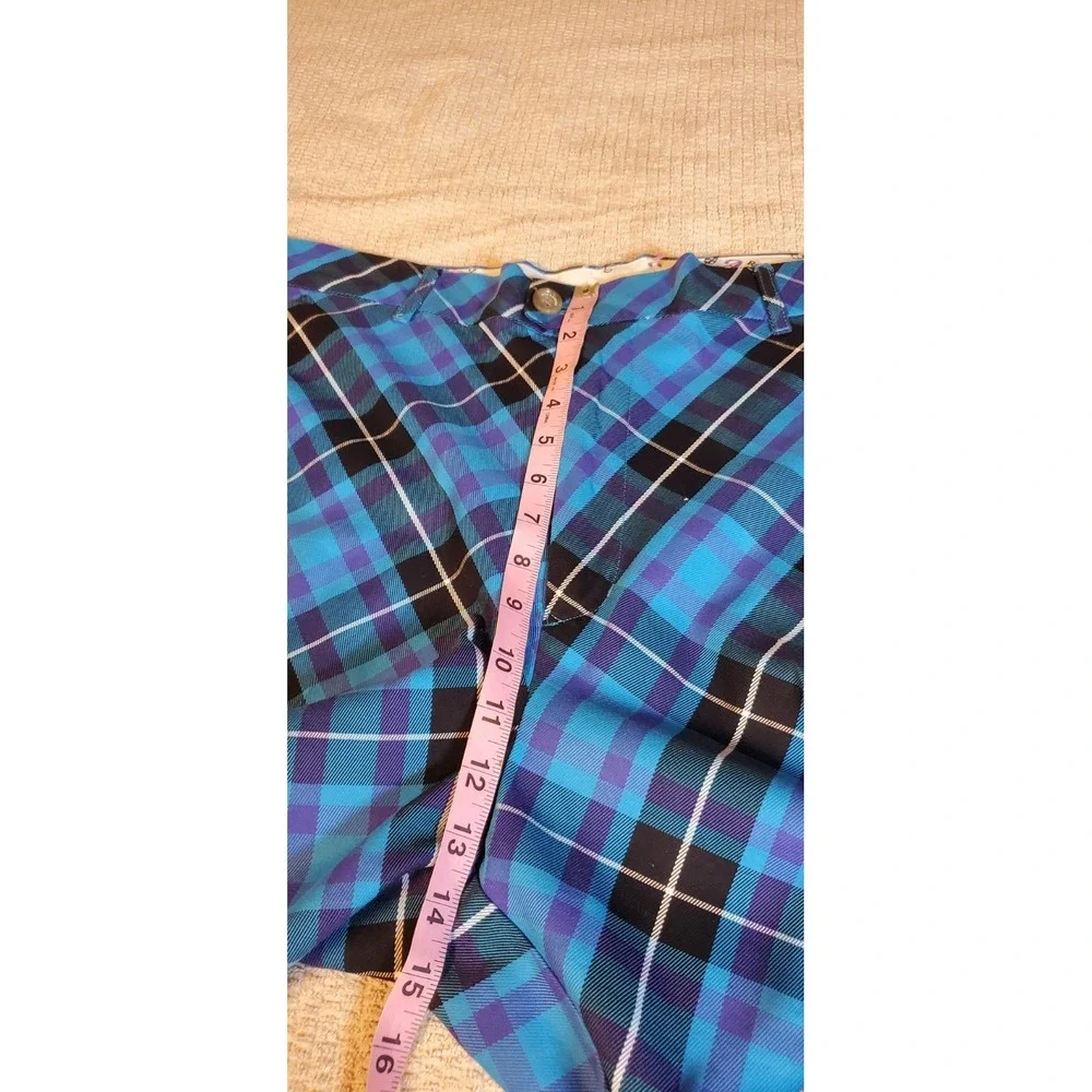 Royal & Awesome Men's golf shorts Sz 40 Blue Plaid Belt Loops 10.5